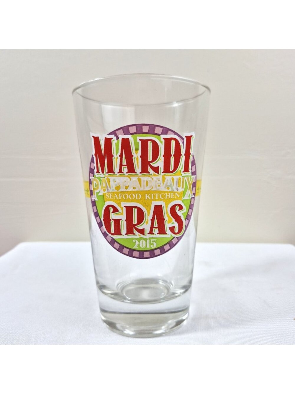 Pappadeaux Mardi Gras 2015 Seafood Kitchen Pint Beer Glass Collectible